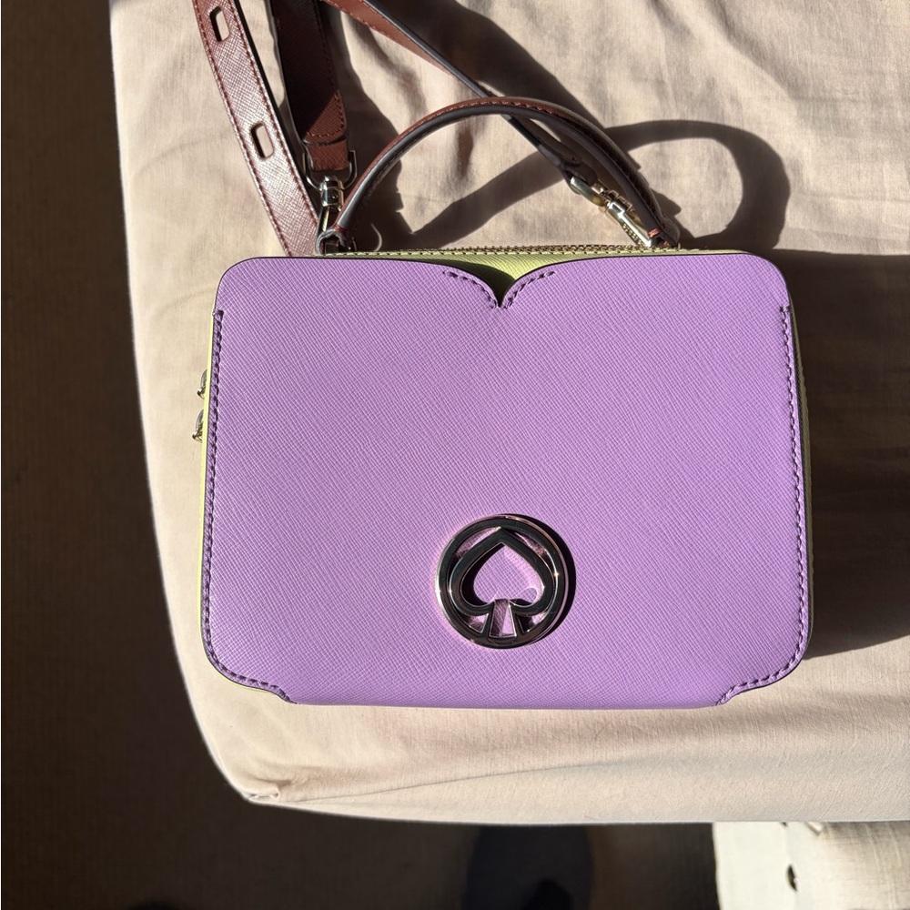 Kate Spade Lavender Mini Bag with Brown Strap